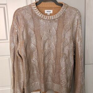 Pistola - Eva Metallic Sweater - Cable Knit with Foil Finish - XS